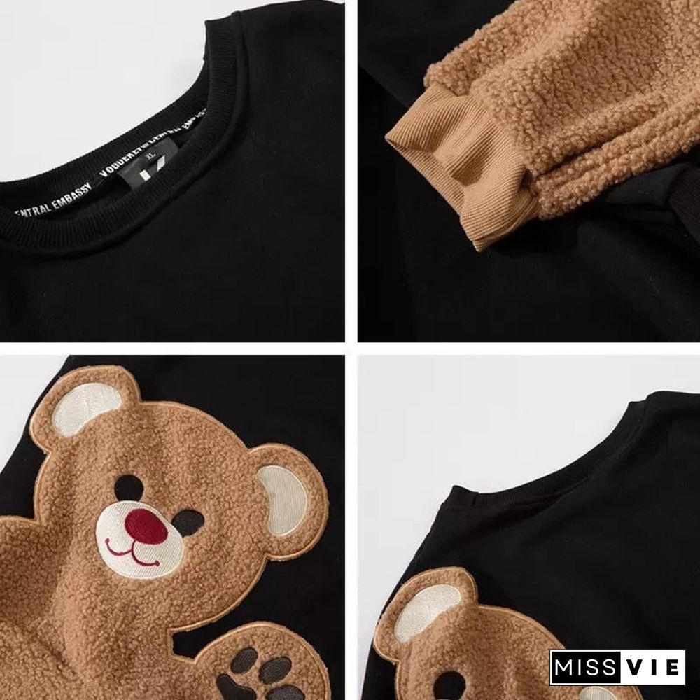 Korean Style Loose Couple Hoodies Sweatshirts Autumn Winter Female Crew Neck Long Sleeve Casual Streetwear Oversized Clothes Top