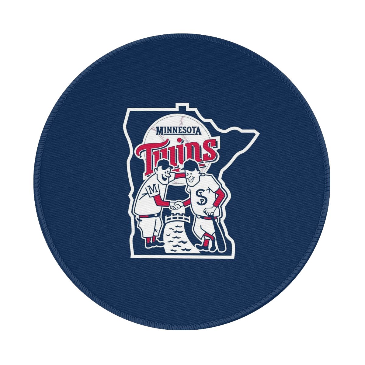 Minnesota Twins Map Logo Waterproof Round Mouse Pad for Wireless Mouse
