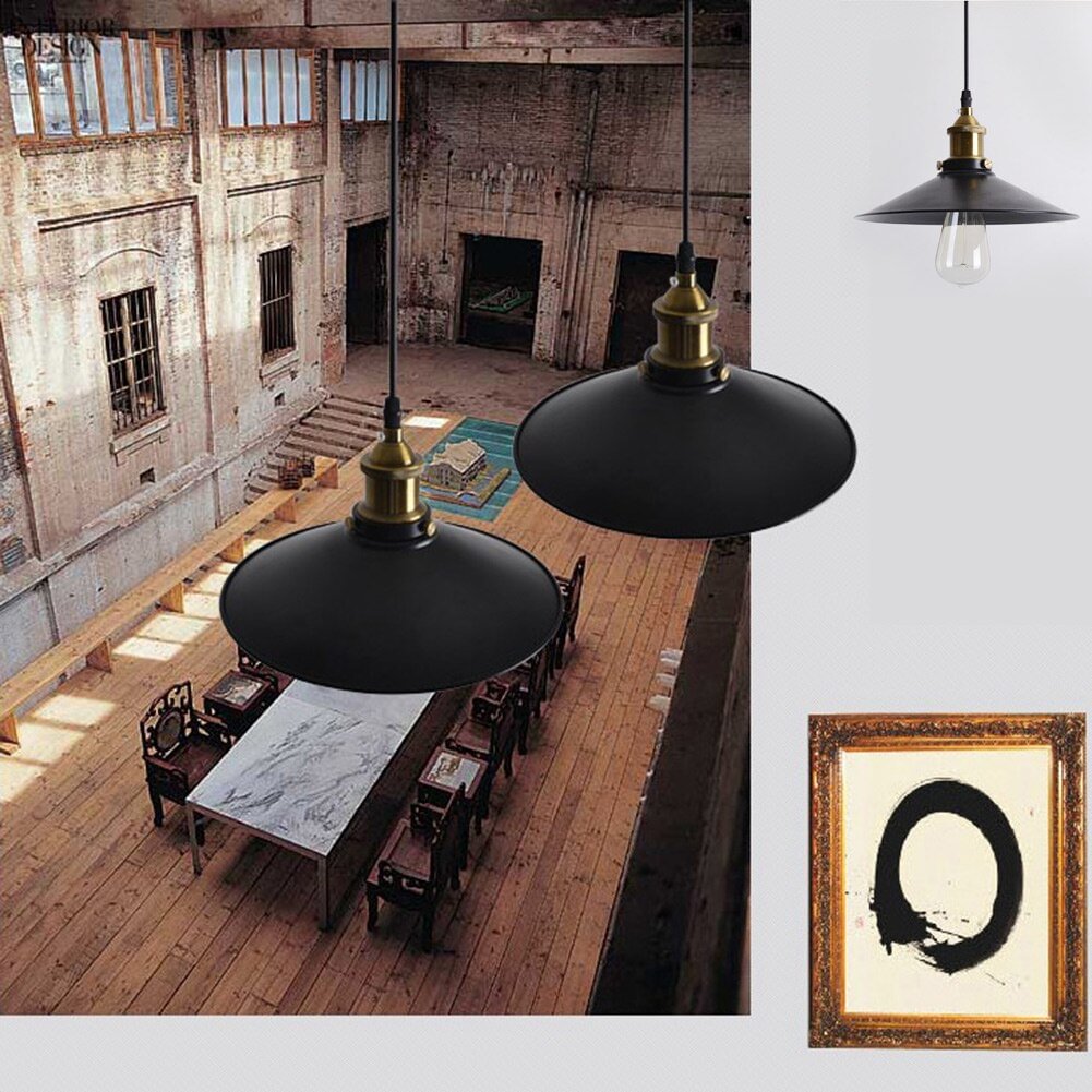 Vintage Pendant Light Industrial Retro Pendant Lamp E27 Holder Metal Lustres Loft Hanging Light Lampshades Dining Room Lighting