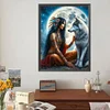 Diamond Painting-DIY Full Round Drill Girl Wolf(40*50CM)