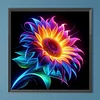 Diamond Painting -5D Full Round Drill Neon Sunflower(40x40cm-Box Packagin)