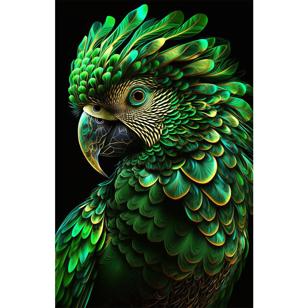 Green Parrot 45*70CM(Canvas) Full Round Drill Diamond Painting gbfke