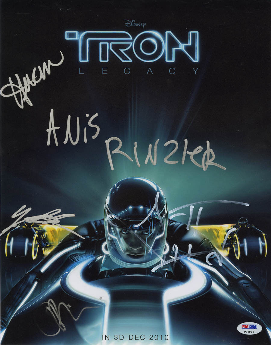 Tron Legacy SIGNED 11x14 Photo Poster painting Garrett Hedlund Anis Rinzler DaCosta Swan PSA/DNA