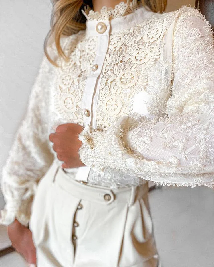 Vacation Button Lace Shirt