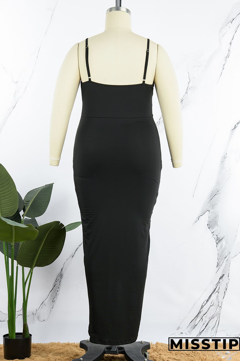 Purple Sexy Solid Patchwork Backless V Neck Sling Dress Plus Size Dresses