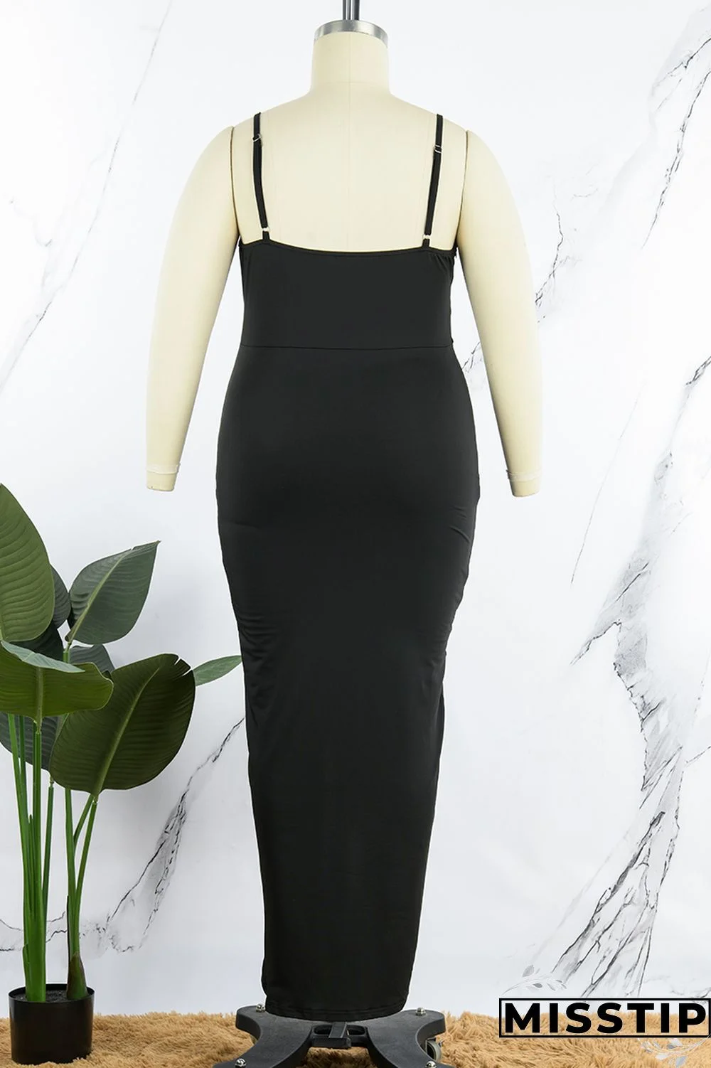 Purple Sexy Solid Patchwork Backless V Neck Sling Dress Plus Size Dresses