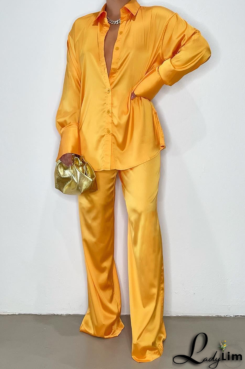 Coffee Casual Solid Patchwork Turndown Collar Long Sleeve Two Pieces