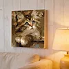 Framed Pear Cat-Paint By Numbers Acrylic Painting 20*20CM With Color Box 3ML(12Colors)