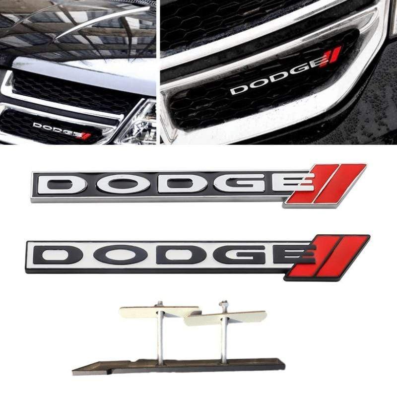 3D Metal Car Styling Front Grille Emblem Sticker for Dodge Charger Challenger Ram Viper Jcuv Caravan Durango SRT Auto Decoration voiturehub dxncar