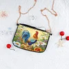 (US Local)Special Shape Rooster 5D DIY Diamond Painting Clutch Bag for Women Girls