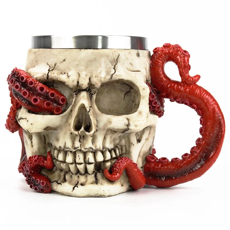 Lovecraftian Cthulhu Tentacle Skull | Stainless Steel Cup