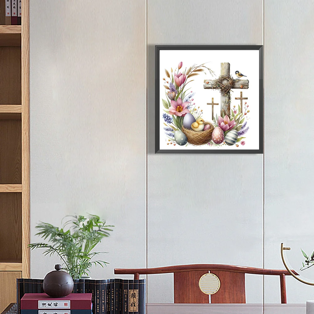 Diamond Painting - Full Square Drill - Easter Cross(Canvas|35*35cm)