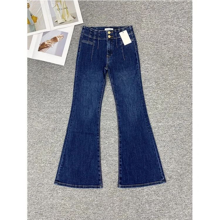 Women High waisted stretch flared jeans fashion casual slim denim pants 2023 new