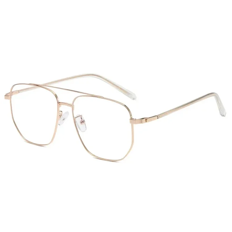 Damulin Vintage Metal Square Large Frame Double Beam  Eyeglasses Frame Men's Anti-blue Glasses Flat Near-vision Eyeglasses Frame