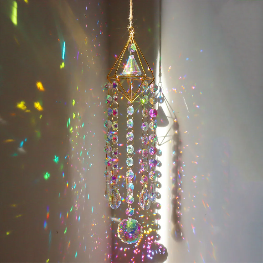 Wind Chime Pipa Prisms Crystals Catcher Hanging Drop Chandelier Ornaments