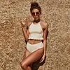 Gioiacombo&trade; Costume diviso arruffato da bagno con lacci