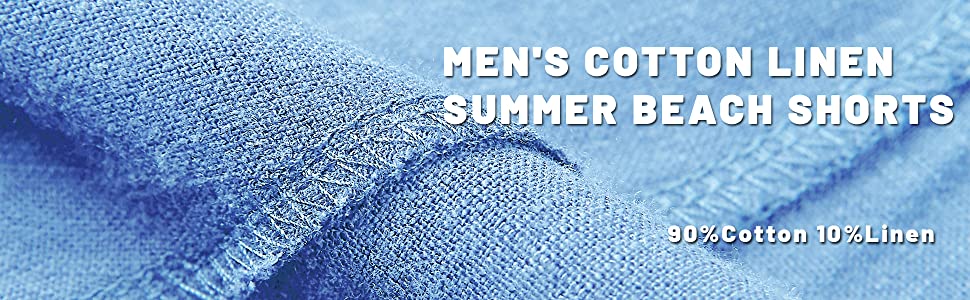 Men Linen Cotton Shorts Fashion Solid Color Drawstring Elastic Waist