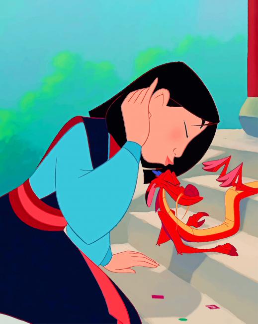 

Mushu And Mulan – Paint By Numbers - 40*50CM, 501 Original