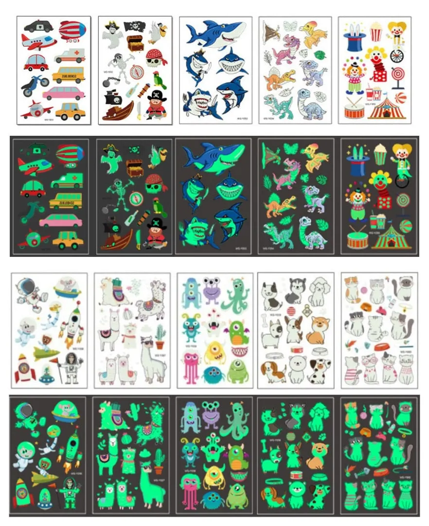 10-20pcs/set Colorful Halloween Skull Head Temporary Tattoo Sticker Child Adult Body Art Water Transfer Fake Tattoo for Face