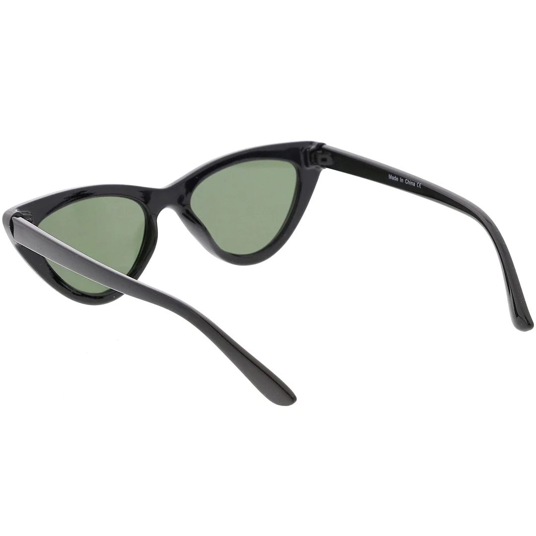 Retro Cat Eye glasses Thick Frame Neutral Colored Flat Lens 48mm