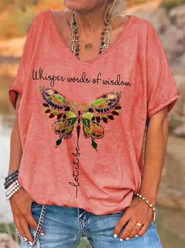 Women Long Sleeve V-neck Graphic Floral Printed Top