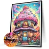 Diamond Painting-Round AB Drill Rainbow Mushroom House(45*60CM)