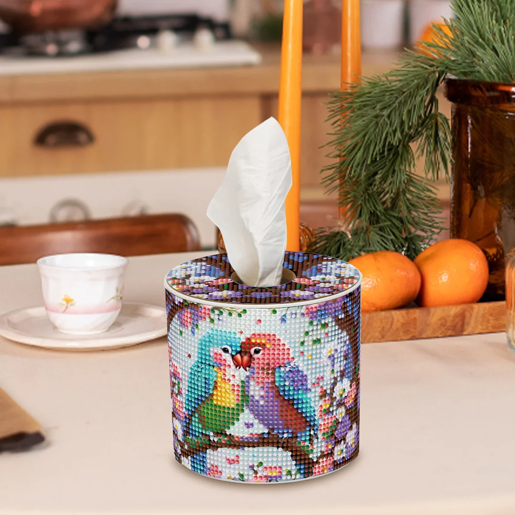 Lovebird DIY Diamond Painting Handmade Tissue Holder Rhinestones Tissue Box