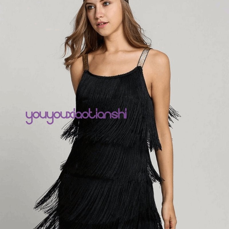 Style Stitching Tassel Sleeveless A- Line Skirt Women's Dress Size 5