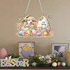 Diamond Painting Acrylic Single Side Drill Easter Lamb Pendant Charms Kits for Adults Home Window Decor