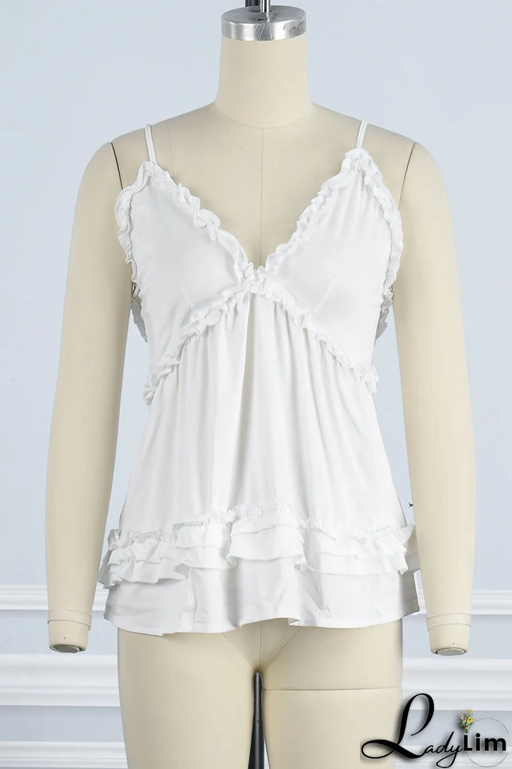 Black Celebrities Solid Patchwork Spaghetti Strap Tops