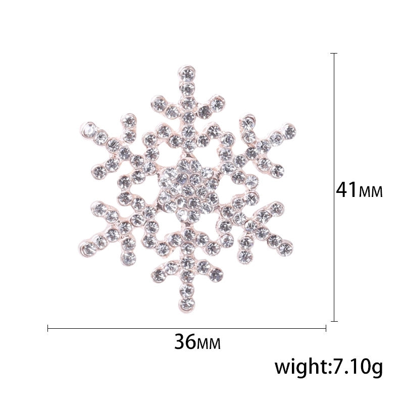 Cute Classic Style Pin Santa Claus Snowflake Elk Alloy Enamel Inlay Rhinestones Unisex Brooches