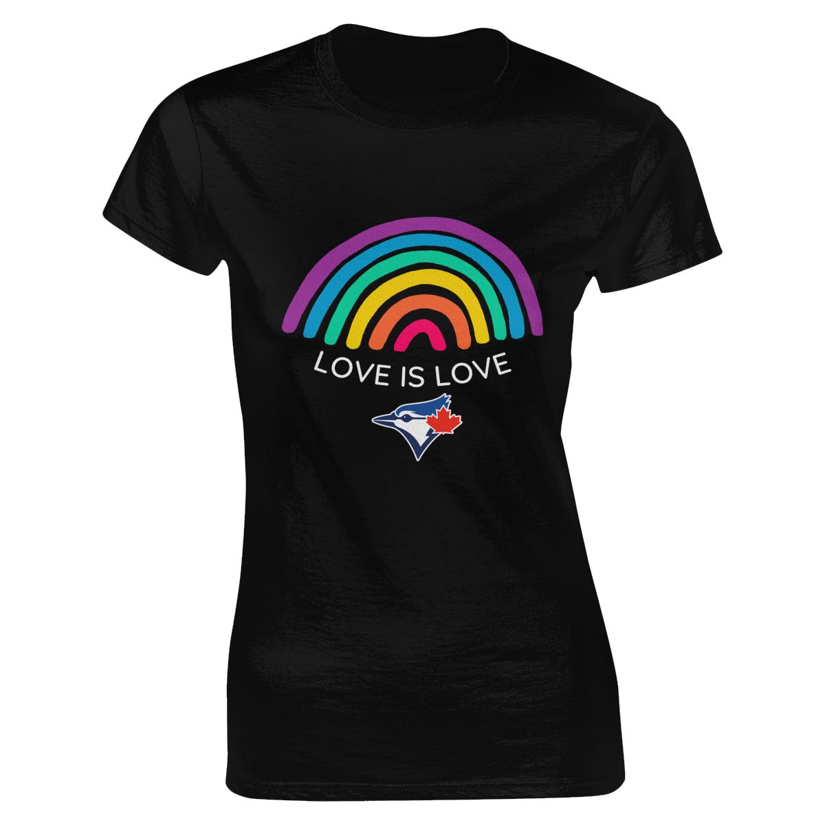 Toronto Blue Jays Love is Love Pride Rainbow Women's Short-Sleeve Cotton Tee