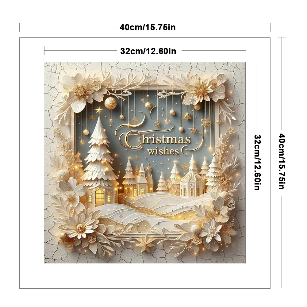11CT Full Stamped Cross Stitch Kit - Christmas Scenery (40*40cm)