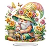 (US Local)Acrylic Special Shape Gardening Gnome Diamond Painting Desktop Ornaments Kit