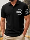 Custom Your Own Design Polo Shirt - Personalized Photo/Text/Logo/Image Printing, 3-Sided Printing, Regular Fit, Minimalist Style, All-Season Comfort, Machine Washable, Perfect for Golf, Casual & Business Wear