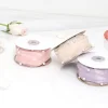 Pearls Silk Ribbon 4cm x 4.5m Wedding Bouquet Gift Wrapping Ribbon