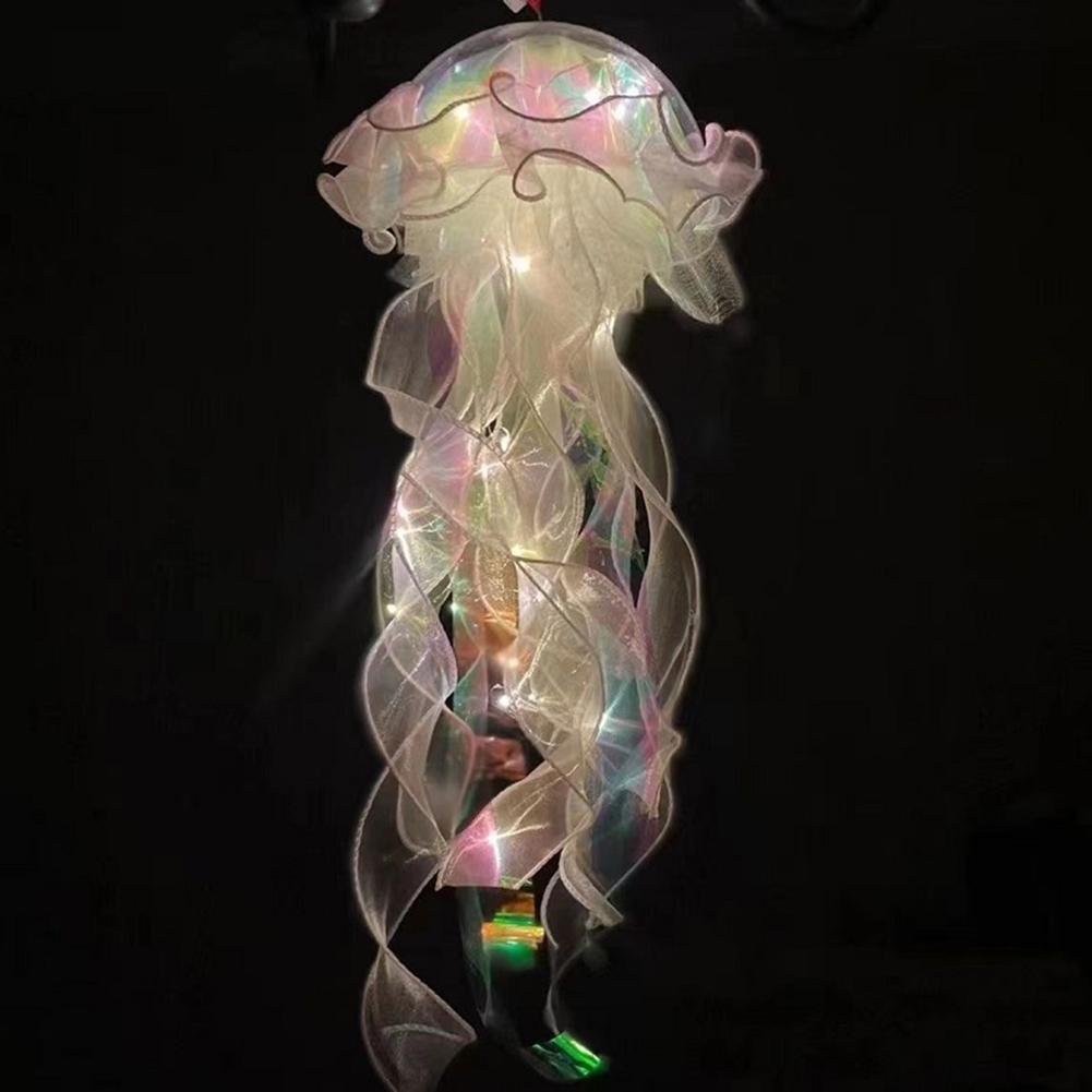 Tegooe DIY Jellyfish Lantern Kit - Colorful LED Night Light for Mermaid Theme Decor