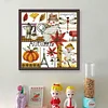 >SALE<Embroidery Cotton Thread 16CT Printed Four Seasons of Autumn Cross Stitch24x23cm