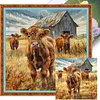 Farm Highland Cattle-14CT Stamped Cross Stitch 40*40cm tapestrymarket