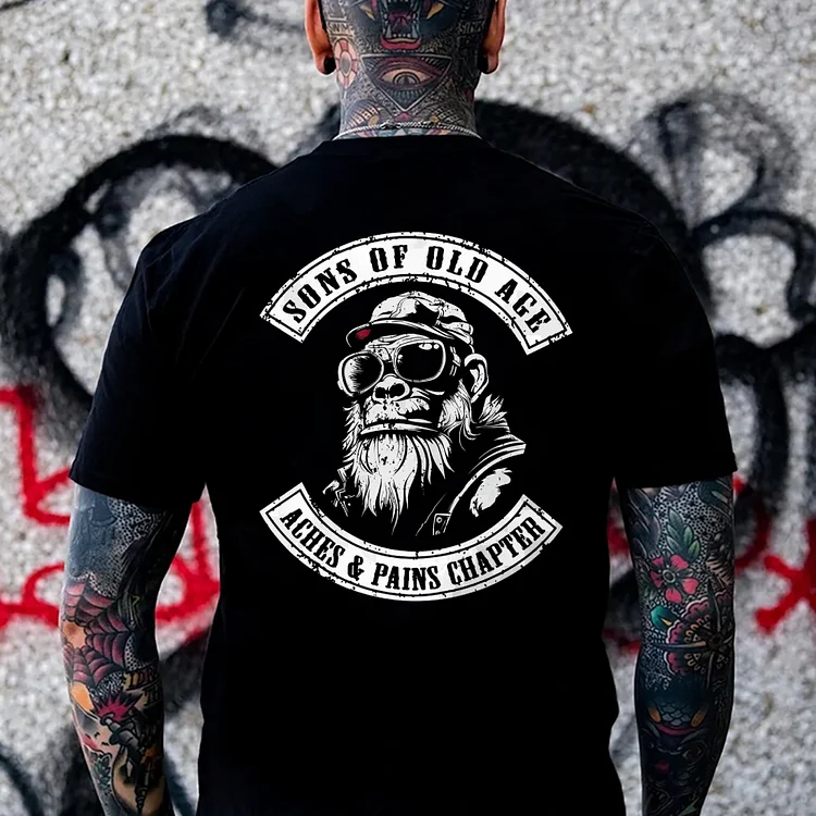 Sons Of Old Age Aches And Pain Chapter Funny Monkey T-shirt