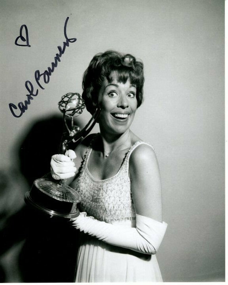 Carol burnett signed autographed emmy award 8x10 Photo Poster painting