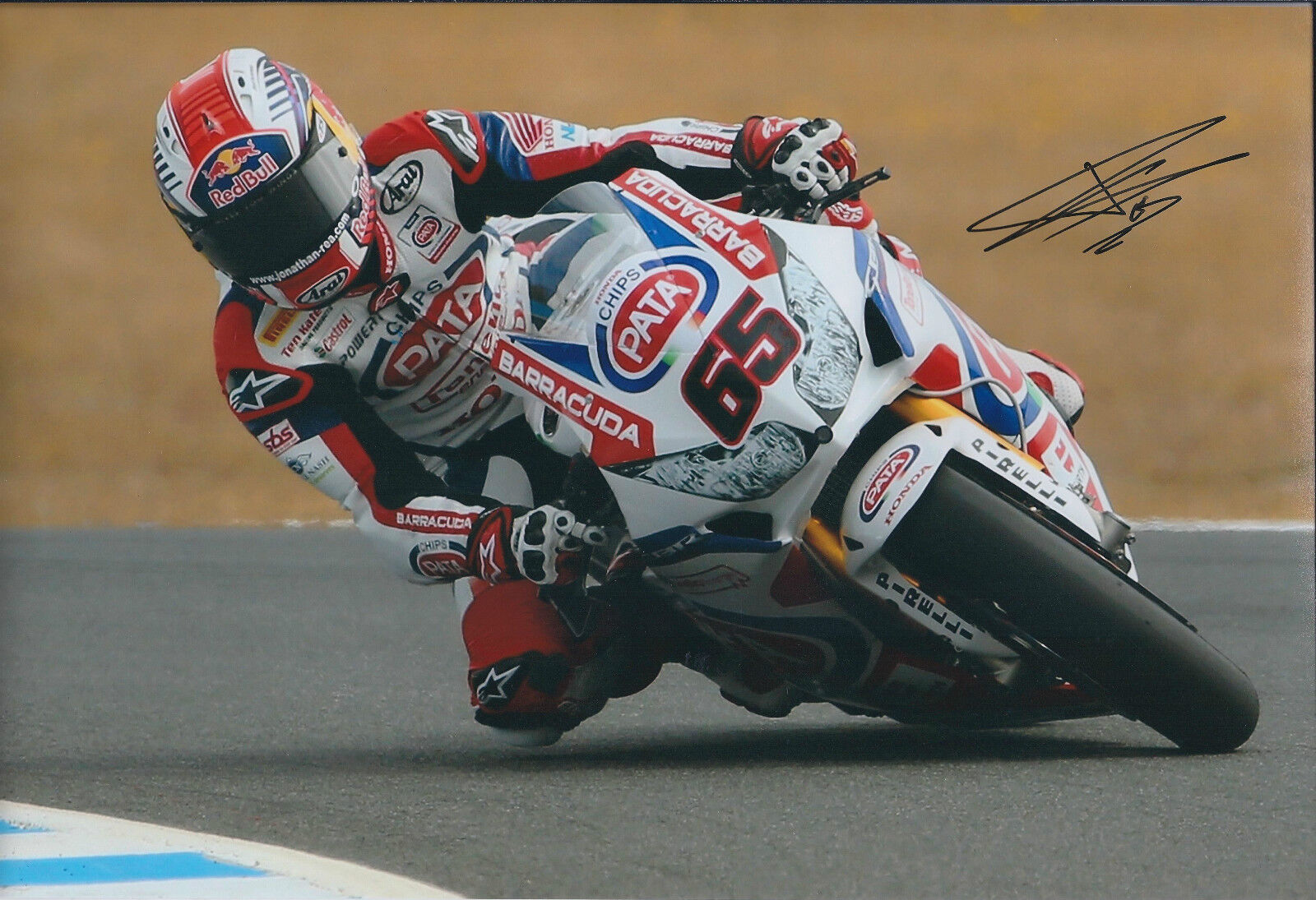 Jonathan REA SIGNED PATA HONDA Autograph 12x8 Photo Poster painting AFTAL COA DONNINGTON