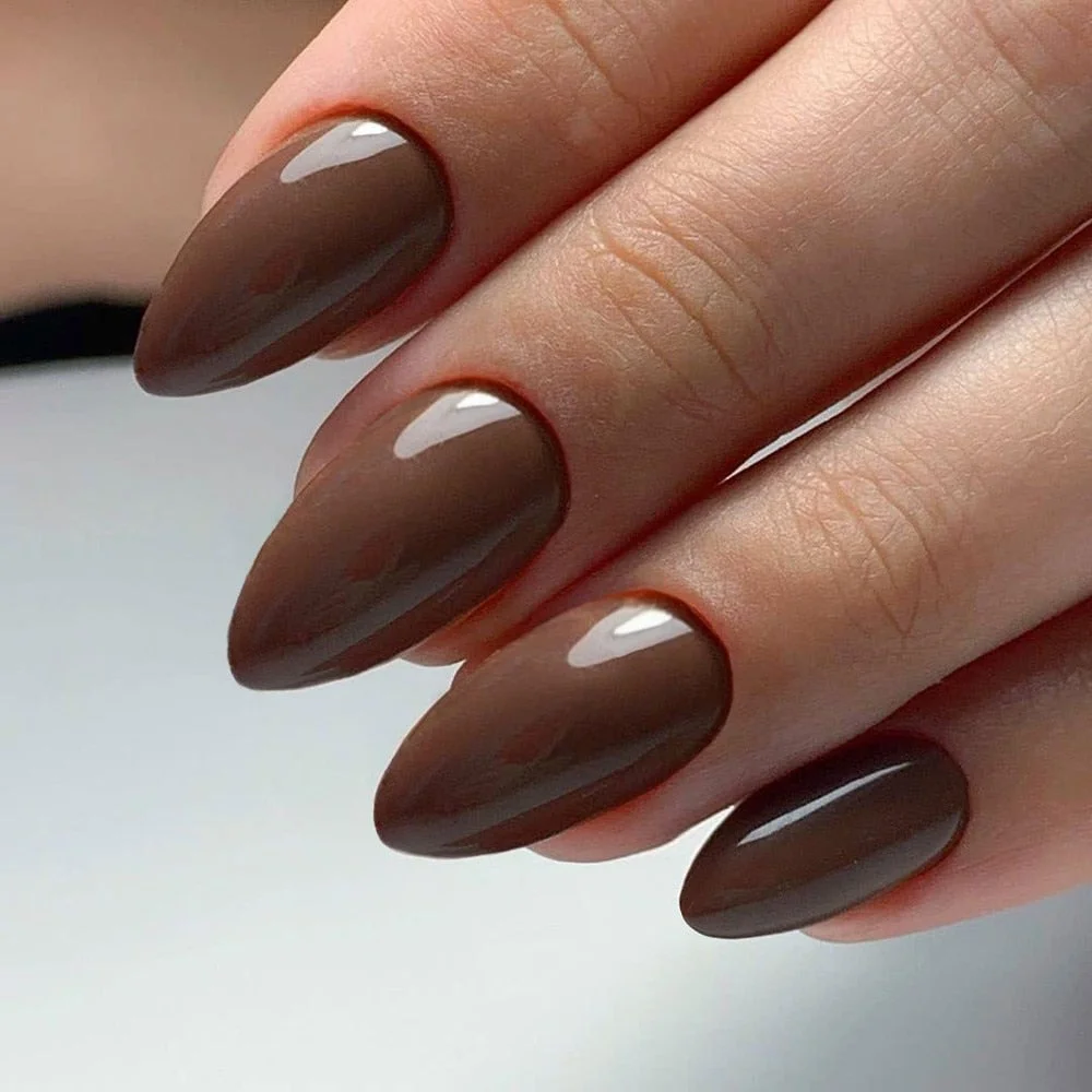 24Pcs Shiny White Short Stiletto False Nails With Jelly Glue DIY Artificial Fake Nails Art Tips Press On Manicure Tools-Nail Inspo