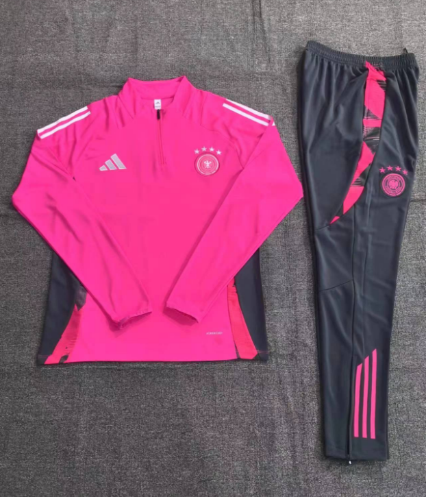 2024 Germany Half-Pull Training Suit Pink Football Jersey Set Thai Quality