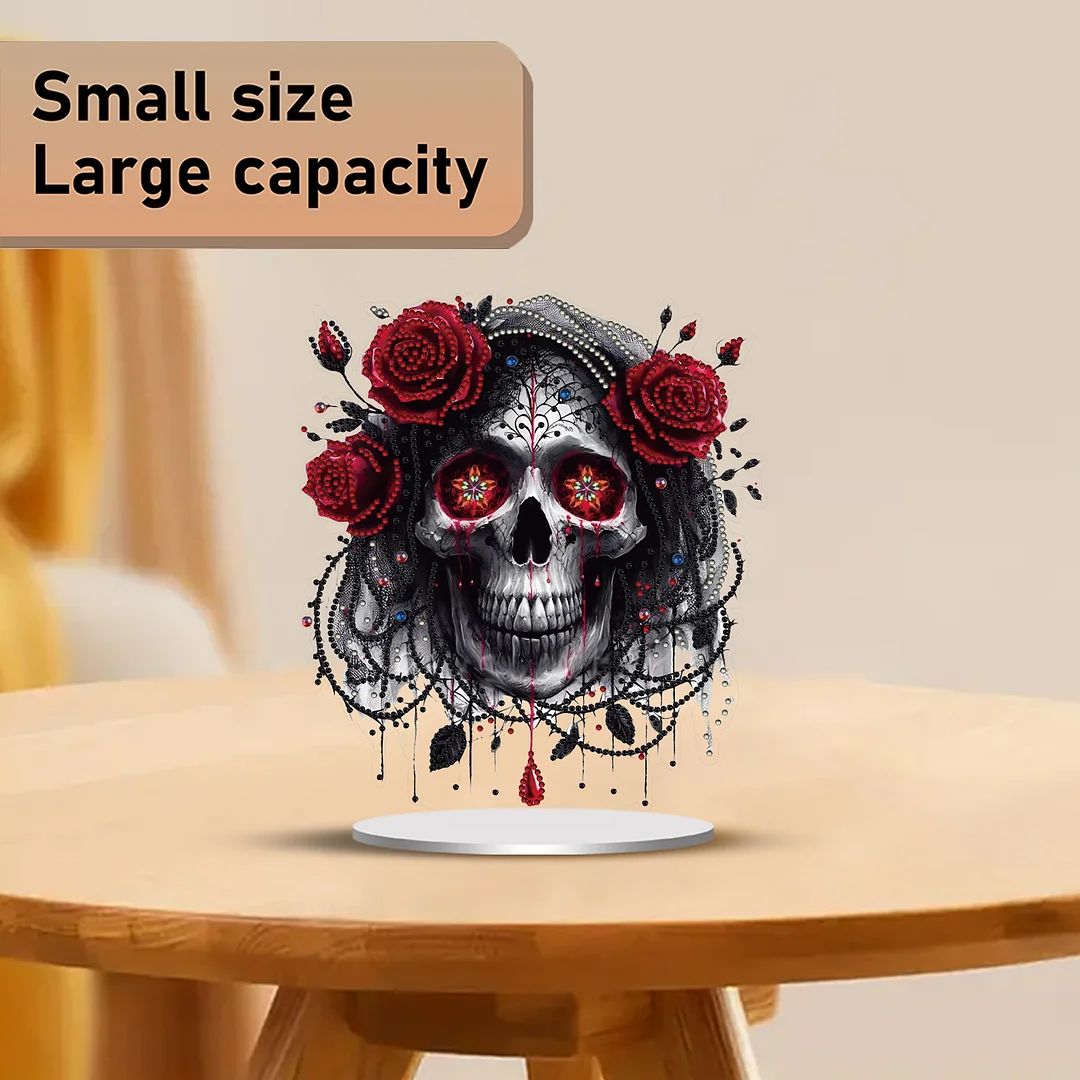 DIY Diamond Painting Double Sided Ornaments Kit for All Ages (Dark Skull)