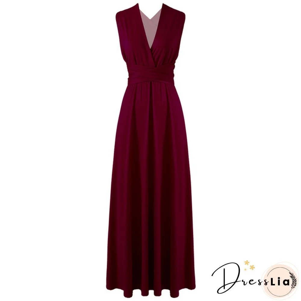 Women's Chic Wrap Maxi Dress Multi Way Wear Party Wedding Bridesmaid Dresses Evening Cocktail Long Prom Gown