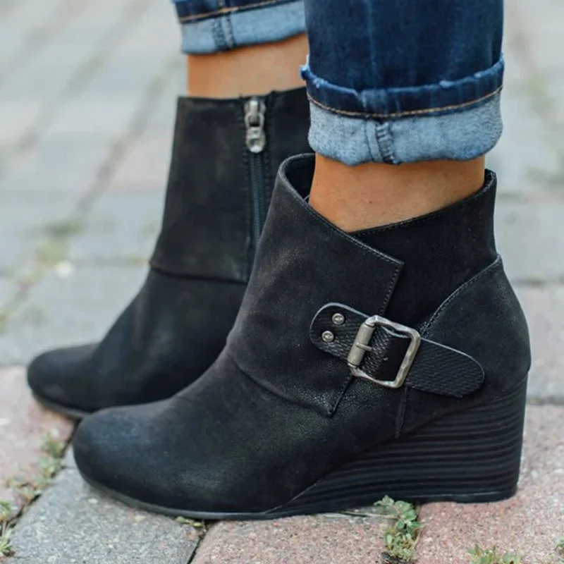 Zipper Block Heel Chelsea Boots | EGEMISS
