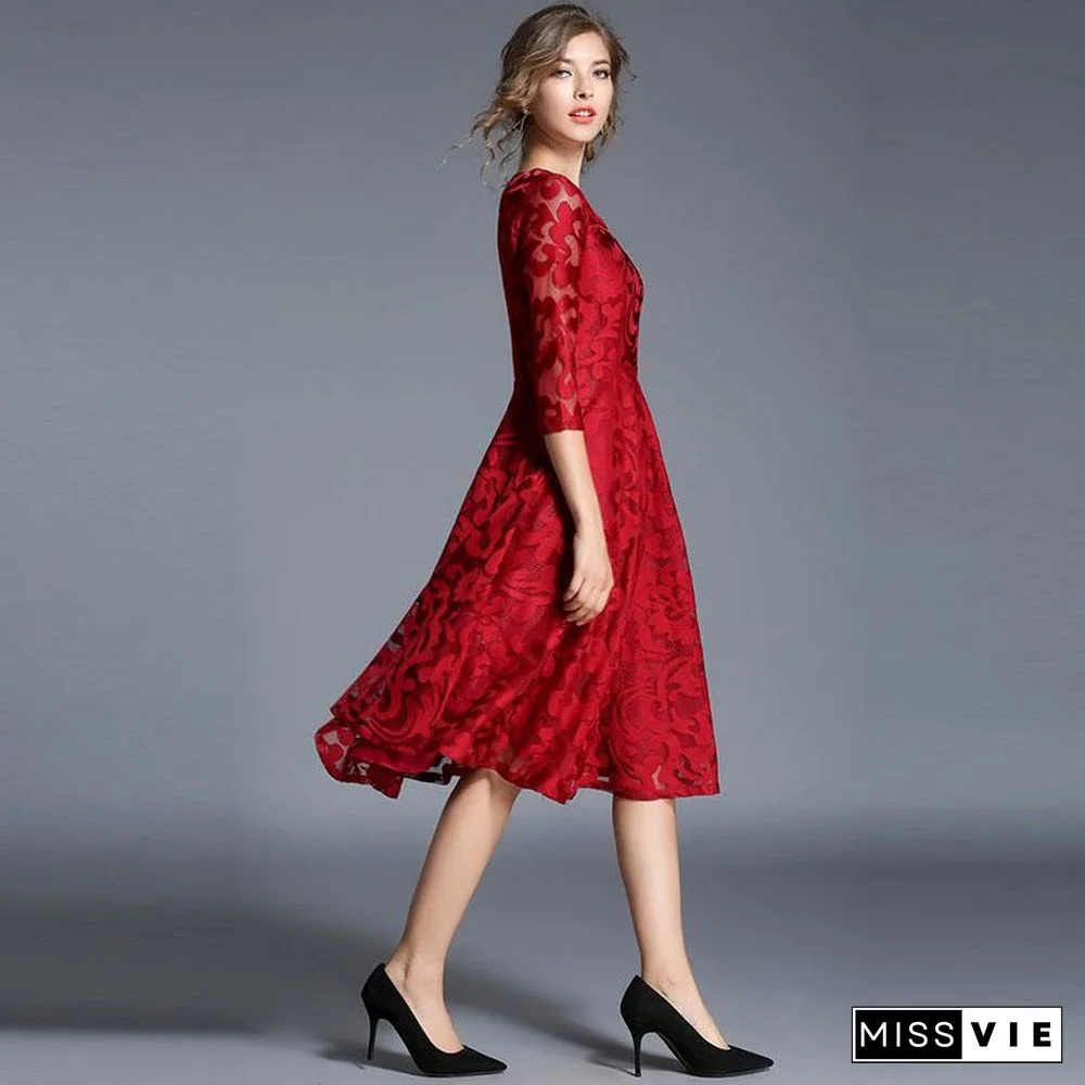 Fashion England Style Luxury Elegant Slim Ladies Party Dress