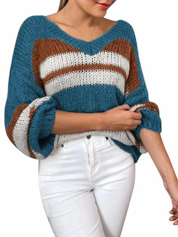 Women Half Sleeve V-neck Solid Color Dress