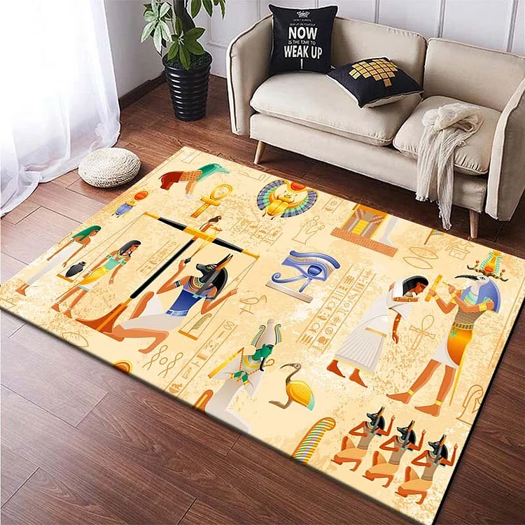 Egyptian Pharaonic Painting Rugs for Bedroom Home Decoration Cool Floor Mats for Living Room Kids Boy&girl Room Carpets Non-slip